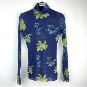 Sweet Pea by Stacy Frati Semi Sheer Turtleneck Top